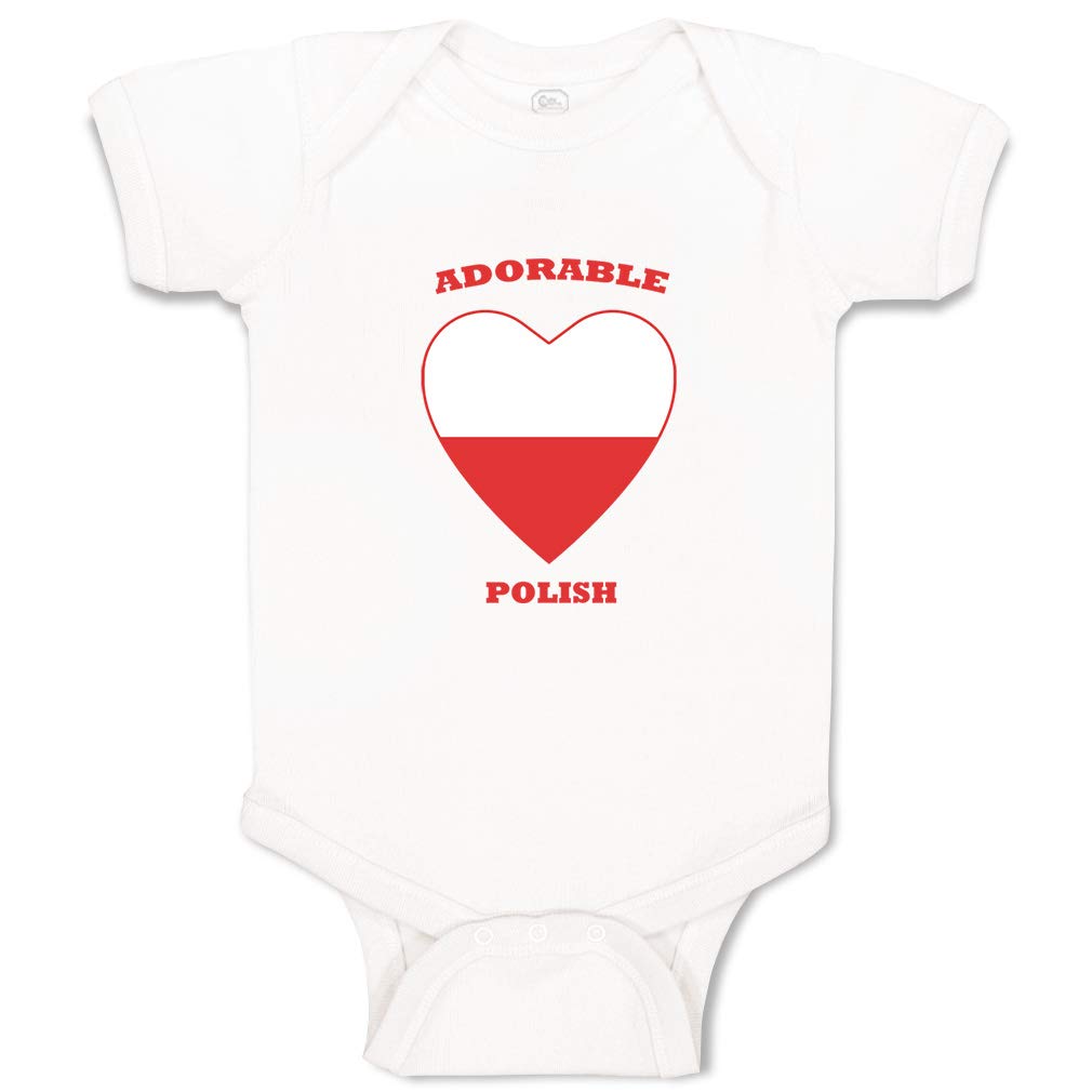 Custom Personalized Baby Bodysuit - Adorable Polish Heart Design - 100% Cotton Unisex Infant Clothes (0-6 Months) - Perfect for Newborn Photos, Christening Gifts & Family Matching Outfits