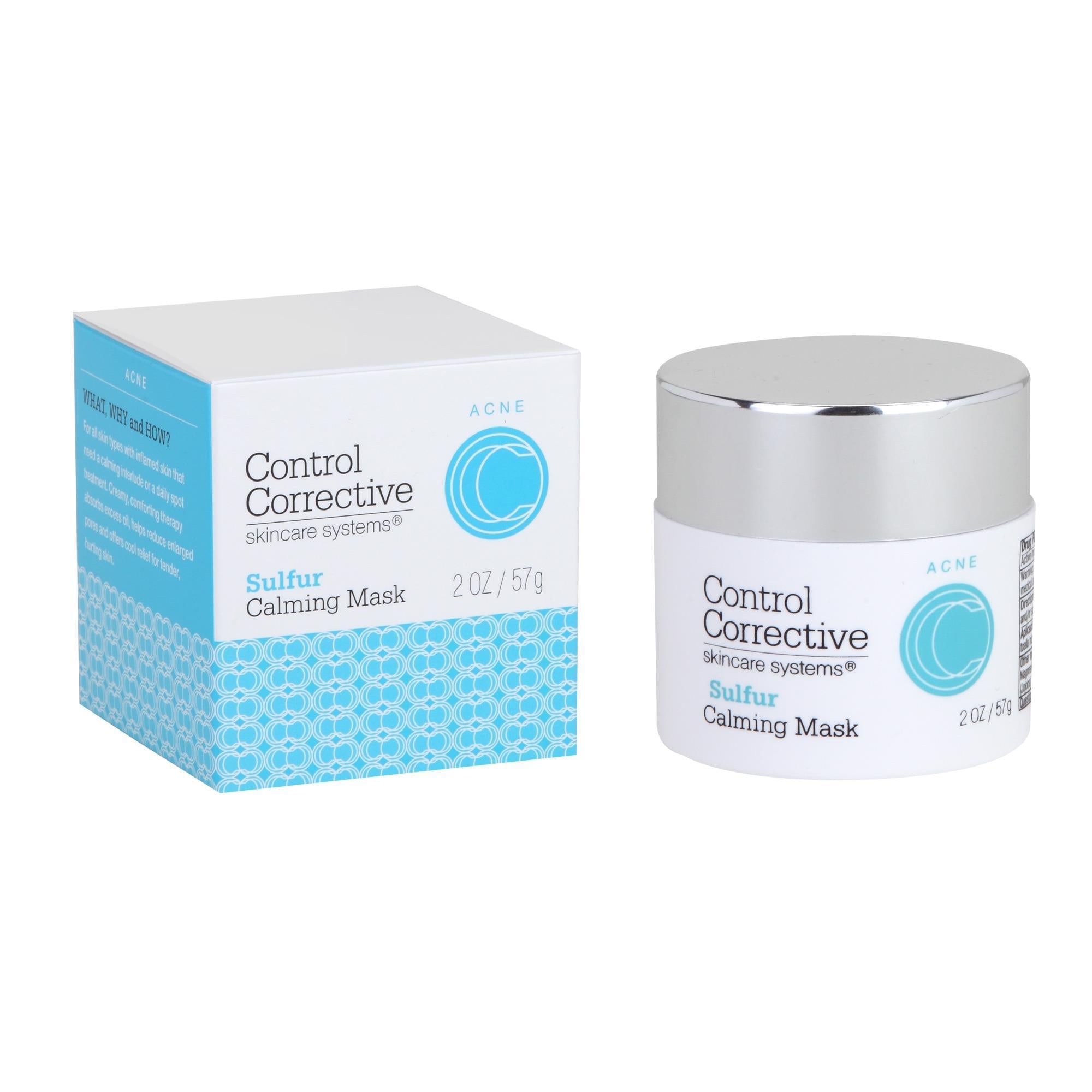 Control Corrective Sulfur Calming Mask - Acne Treatment & Pore Minimizing Face Mask for Oily & Sensitive Skin - Perfect for Post-Workout & Nighttime Skincare Routine