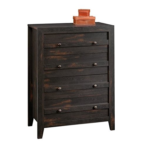 Pemberly Row 4-Drawer Chest in Charcoal Pine - Stylish Bedroom Dresser for Storage & Organization | Perfect for Master Bedroom, Guest Room or Nursery