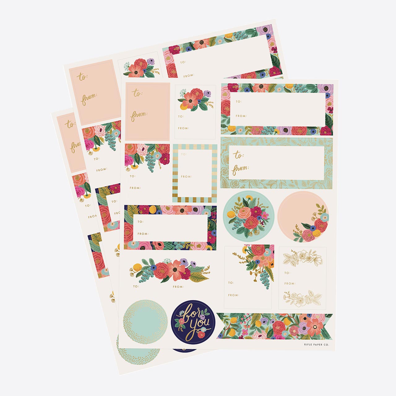 Rifle Paper Co. Garden Party Gift Stickers - Floral Decorative Stickers for Scrapbooking, Journals, Cards & DIY Crafts - Perfect for Party Favors, Gift Wrapping & Stationery Decoration