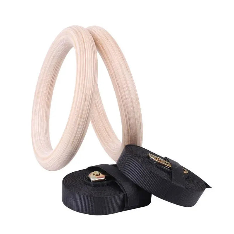 Premium Wooden Gymnastic Rings for Calisthenics Training - Adjustable Strength Exercise Equipment for Home Gym, CrossFit & Outdoor Workouts
