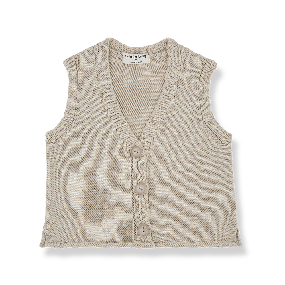 1 + In The Family Gino Beige Vest for Women - Stylish Casual Layering Piece for Office, Date Night & Fall Outfits
