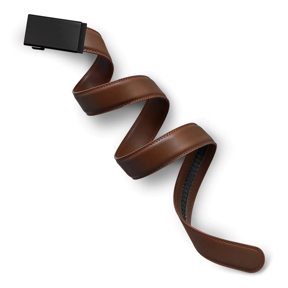Mission Belt - Polymer Buckle Black / Mocha Brown 35mm Leather Belt for Men | Durable & Adjustable Waistband | Perfect for Business, Casual & Formal Wear
