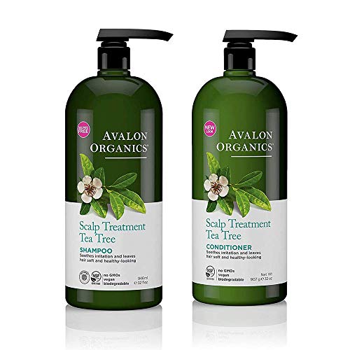 Avalon Organics Tea Tree Scalp Treatment Shampoo & Conditioner Set - 32 Oz Each - Soothes Itchy Scalp & Dandruff - For Dry, Irritated Scalp & Hair Care - Vegan & Organic Ingredients - Perfect for Daily Use & Sensitive Scalp