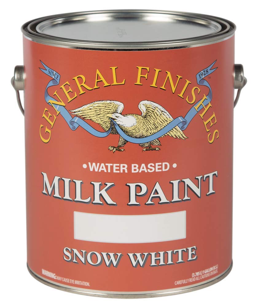 General Finishes Water Based Milk Paint - 1 Gallon, Snow White - Non-Toxic, Eco-Friendly Paint for Furniture, Cabinets & DIY Home Decor Projects