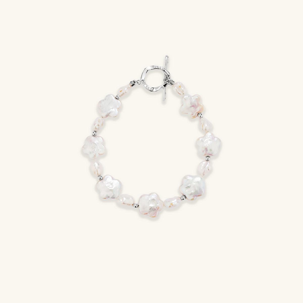 Elegant Plum Blossom Baroque Pearl Bracelet - Vintage Style Handmade Jewelry for Women - Perfect for Weddings, Parties & Special Occasions