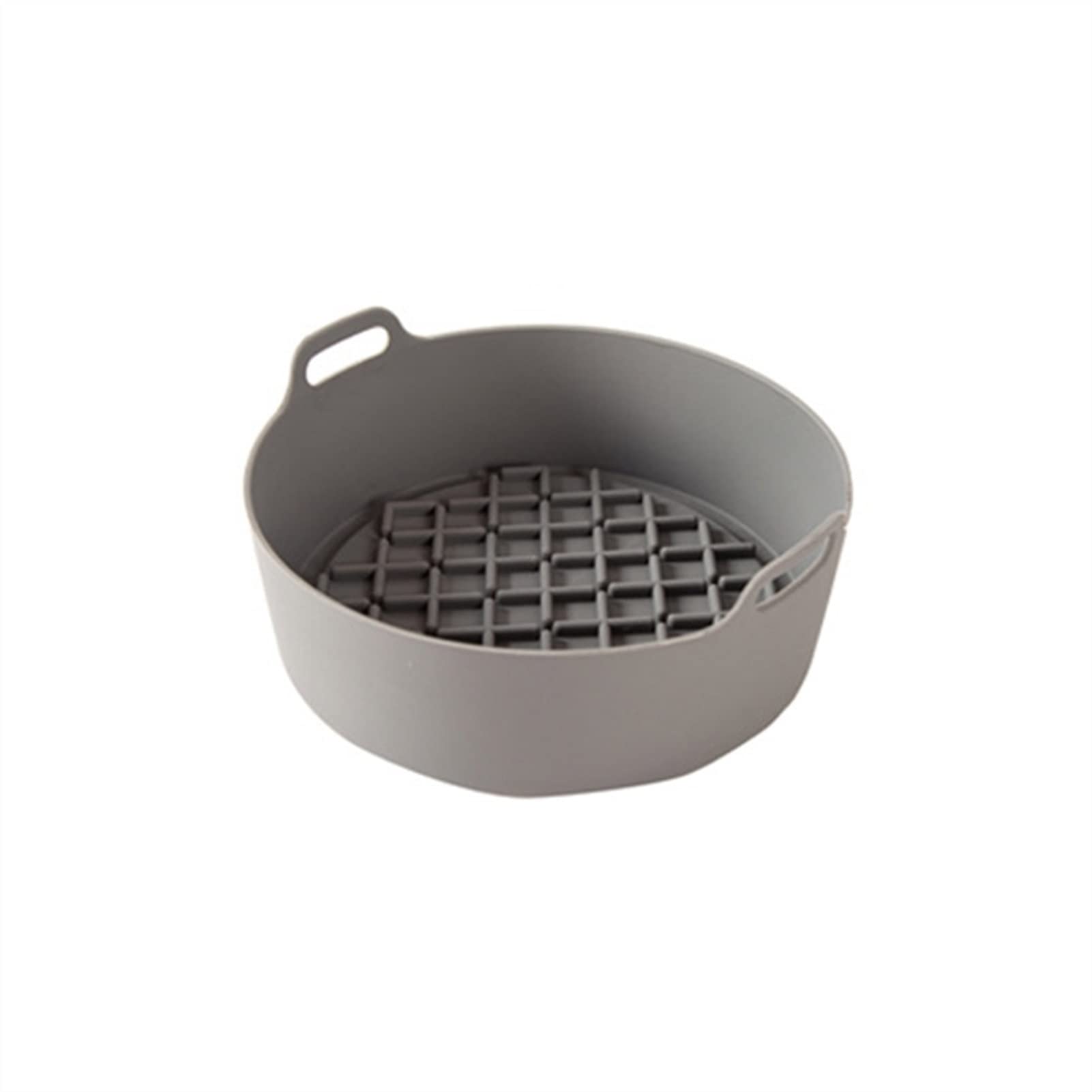 Non-Toxic Silicone Air Fryer Basket - FDA Approved Baking Tray for Chicken, Pizza & Bread - Multi-Purpose Oven Accessories (S-Gray) - Perfect for Healthy Cooking, Meal Prep & Family Gatherings