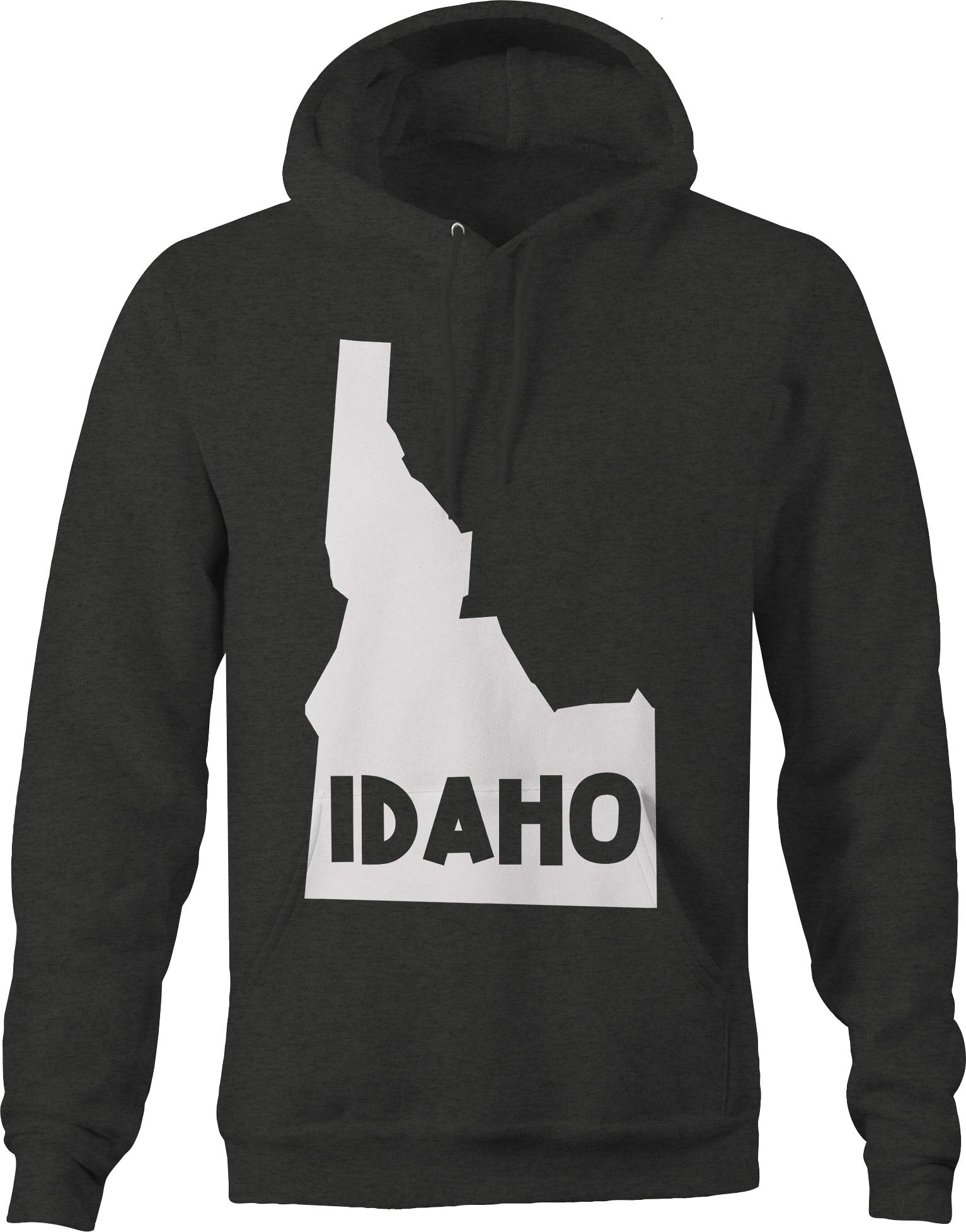 Idaho State Map Hoodie for Men - Dark Grey Home & Hometown Pride Sweatshirt - United States Potato Lover Gift | Perfect for Outdoor Activities, Travel & Casual Wear