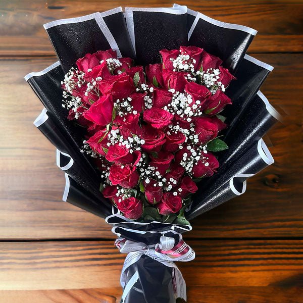 3 Dozen Fresh Red Roses Bouquet - Perfect for Valentine's Day, Anniversaries & Romantic Surprises