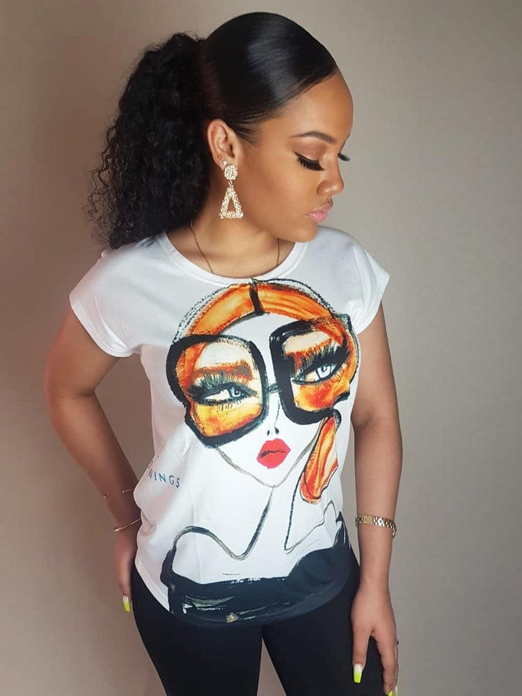 Lovevop Women's Casual Summer Fashion Printed Short Sleeve T-Shirt - Breathable Cotton Tee for Beach, Vacation & Everyday Wear