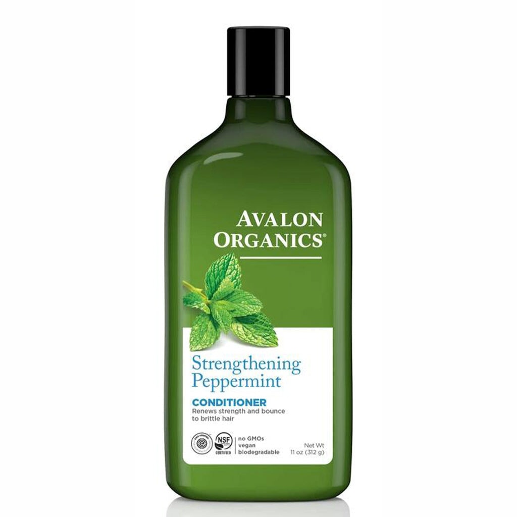 Avalon Organics Strengthening Peppermint Conditioner for Damaged Hair - Natural & Organic Hair Care for Dry Scalp & Split Ends - Perfect for Daily Use & Color-Treated Hair