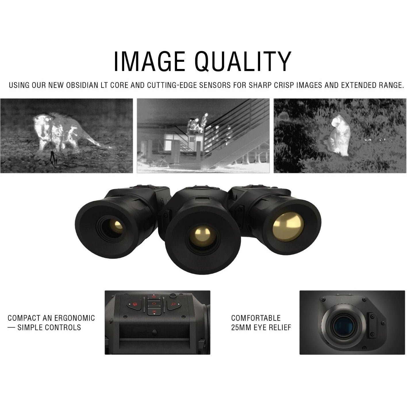 ATN OTS LT 3 6x Thermal Monocular - 320x240 Resolution, 25mm Lens, 12 Micron Sensor - Handheld Thermal Spotter for Hunting, Surveillance & Outdoor Adventures