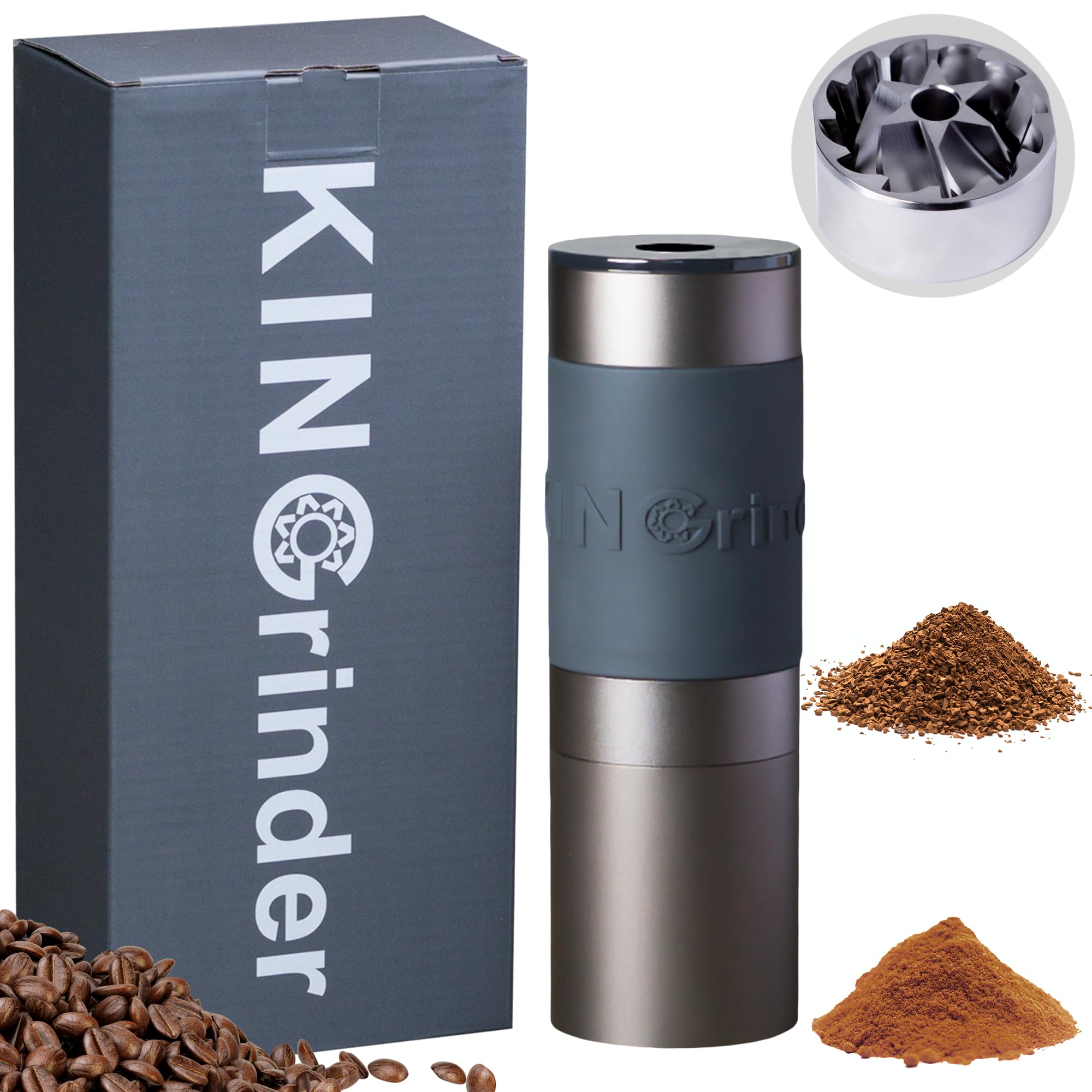 Premium KINGrinder K1 Manual Coffee Grinder - 140 Adjustable Settings for French Press, Drip & Espresso | Stainless Steel Conical Burr Mill with 25g Capacity | Perfect for Home Brewing, Camping & Travel