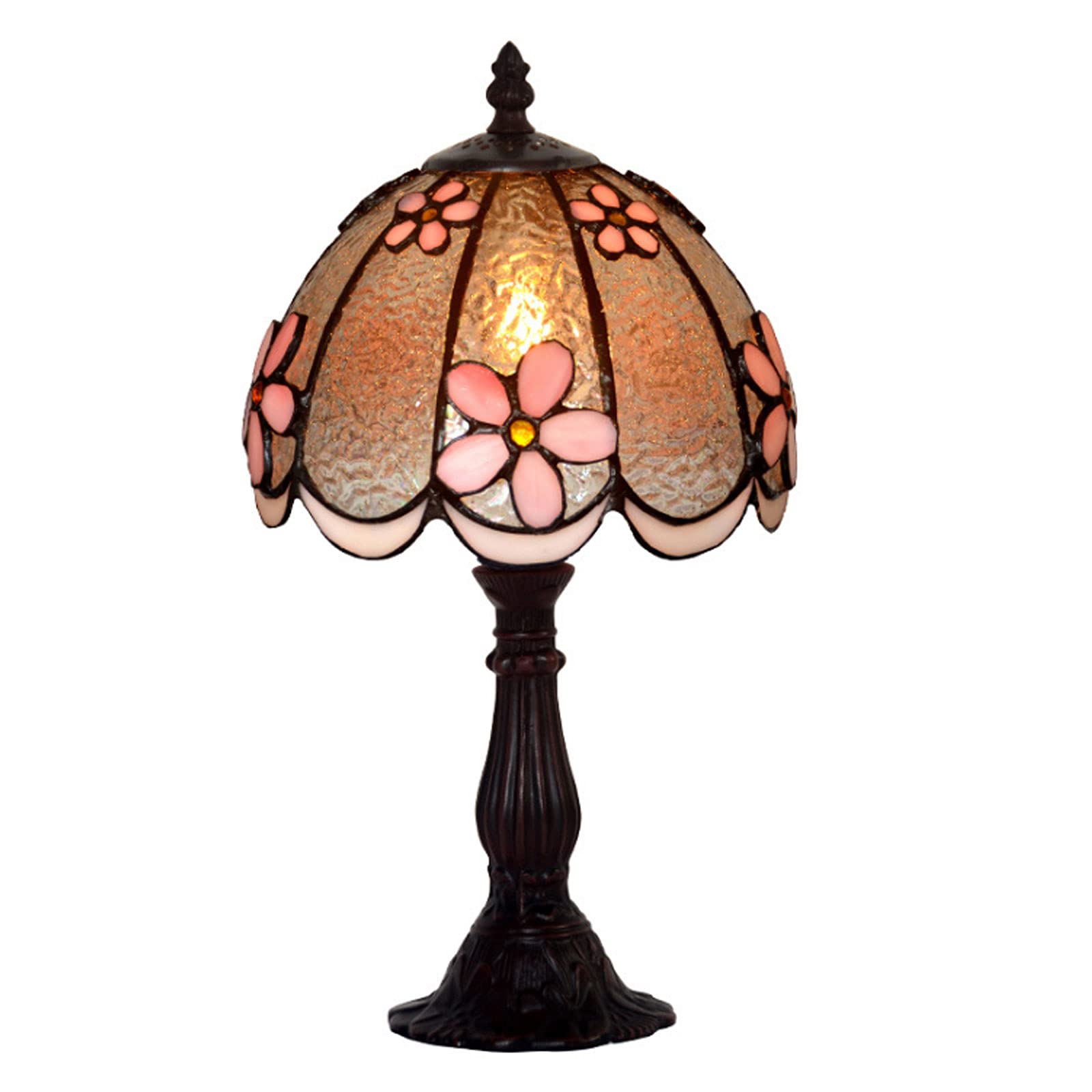 Pastoral Style 8 Inch Pink Flower Table Lamp - XYYRYS Desk Lamp for Reading, Bedroom, Living Room, Cafe & Bar Lighting | Perfect for Home Office, Study & Nightstand Decor