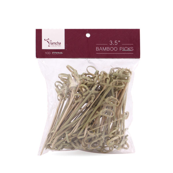3.5 Inch Bamboo Picks - 100 Count Natural Wooden Toothpicks for Appetizers, Cheese, Fruits & Cocktails - Eco-Friendly Disposable Party Supplies