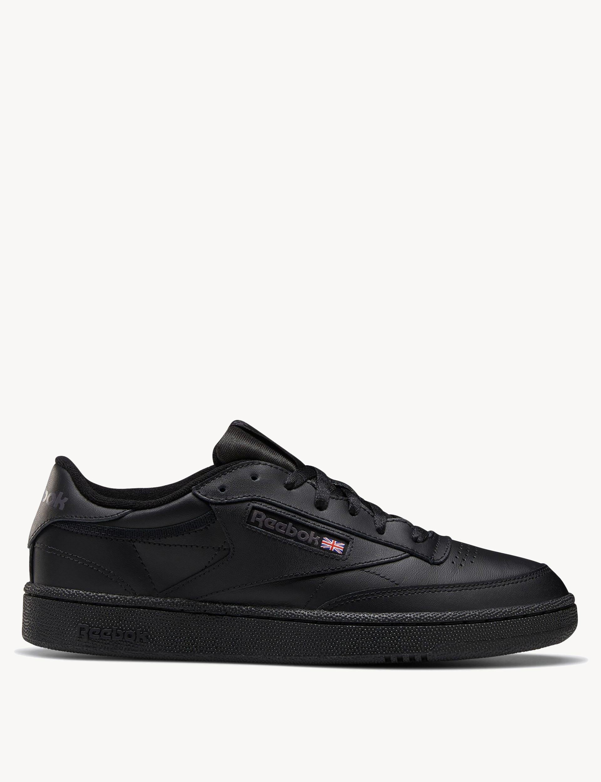Reebok Club C 85 Vintage Sneakers - Intense Black/Charcoal - Men's Classic Casual Shoes for Everyday Wear & Street Style