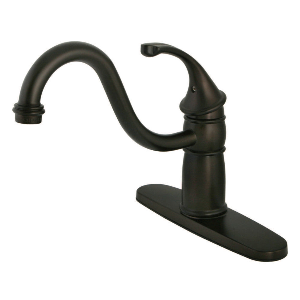 Kingston Brass KB1575GLLS Georgian 8-Inch Centerset Kitchen Faucet - No Sprayer - Single Handle Cold and Hot Water Mixer for Small Sink - Perfect for Apartments, RVs, and Cozy Kitchens