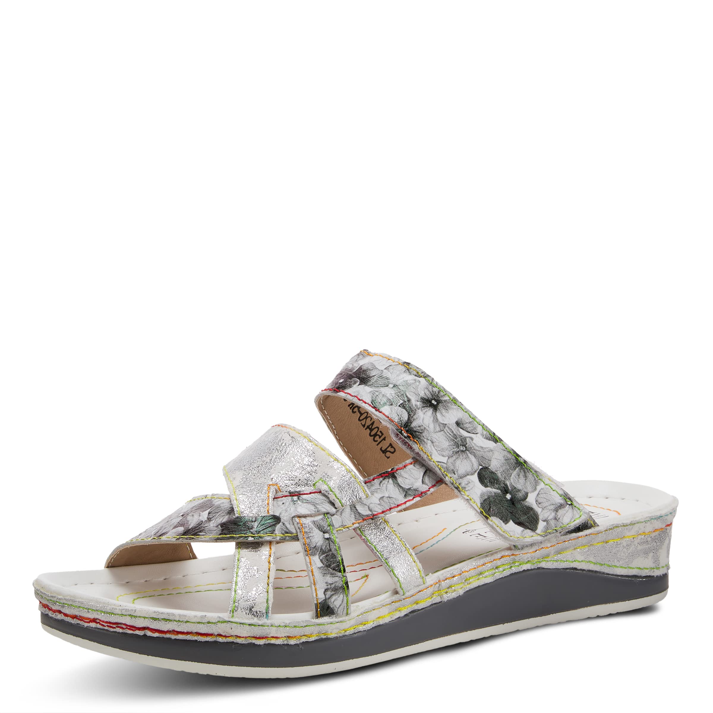 Spring Step L'Artiste Women's Caiman Embossed Leather Slide Sandals - Comfortable Summer Slides for Beach, Pool & Casual Outings