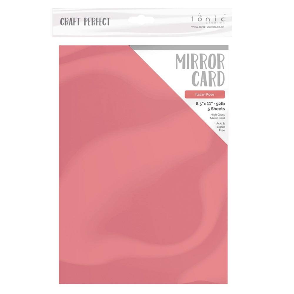 Premium High Gloss Mirror Cardstock - Italian Rose Design - A4 Size (8.3