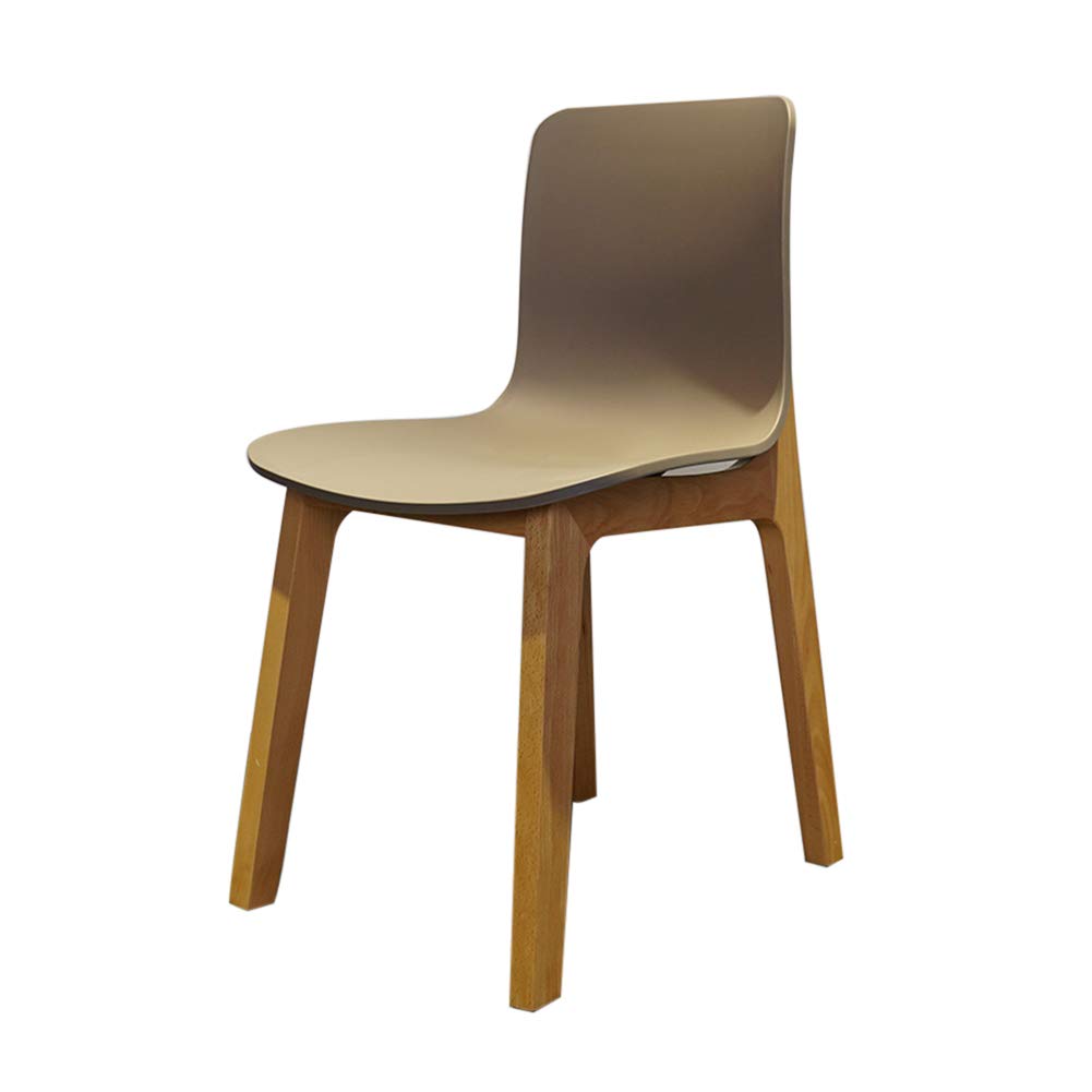 Modern Plastic Dining Chairs with Solid Wood Legs - Kitchen, Living Room, Bedroom, Restaurant & Cafe Seating - Stylish Lounge, Coffee, Makeup & Negotiation Chairs for Home & Commercial Use