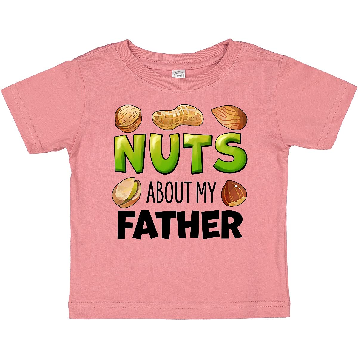 Inktastic Nuts About My Father Peanut Almond Pistachio Baby T-Shirt - Cute Father's Day Gift for Dad & Baby Matching Outfit