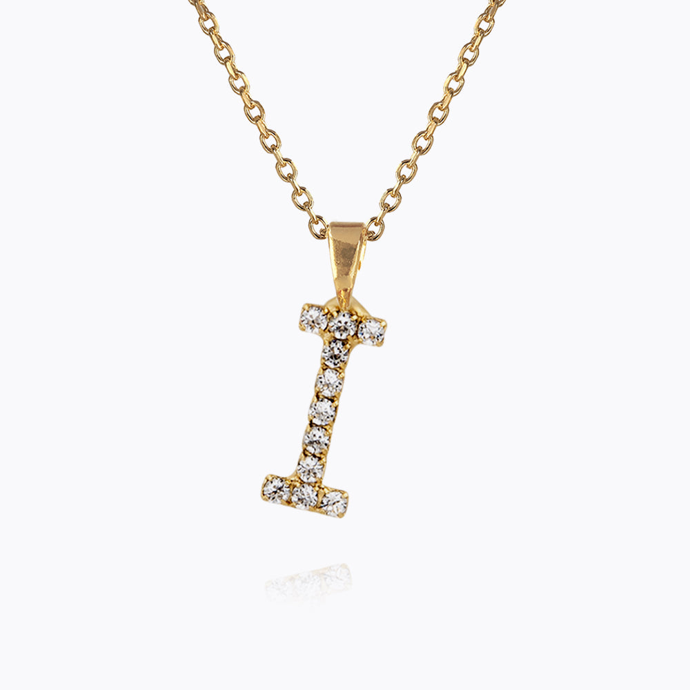 Mini Letter Necklace I with Crystal Charm - Personalized Initial Jewelry for Women, Gift for Her, Birthday, Anniversary, Valentine's Day