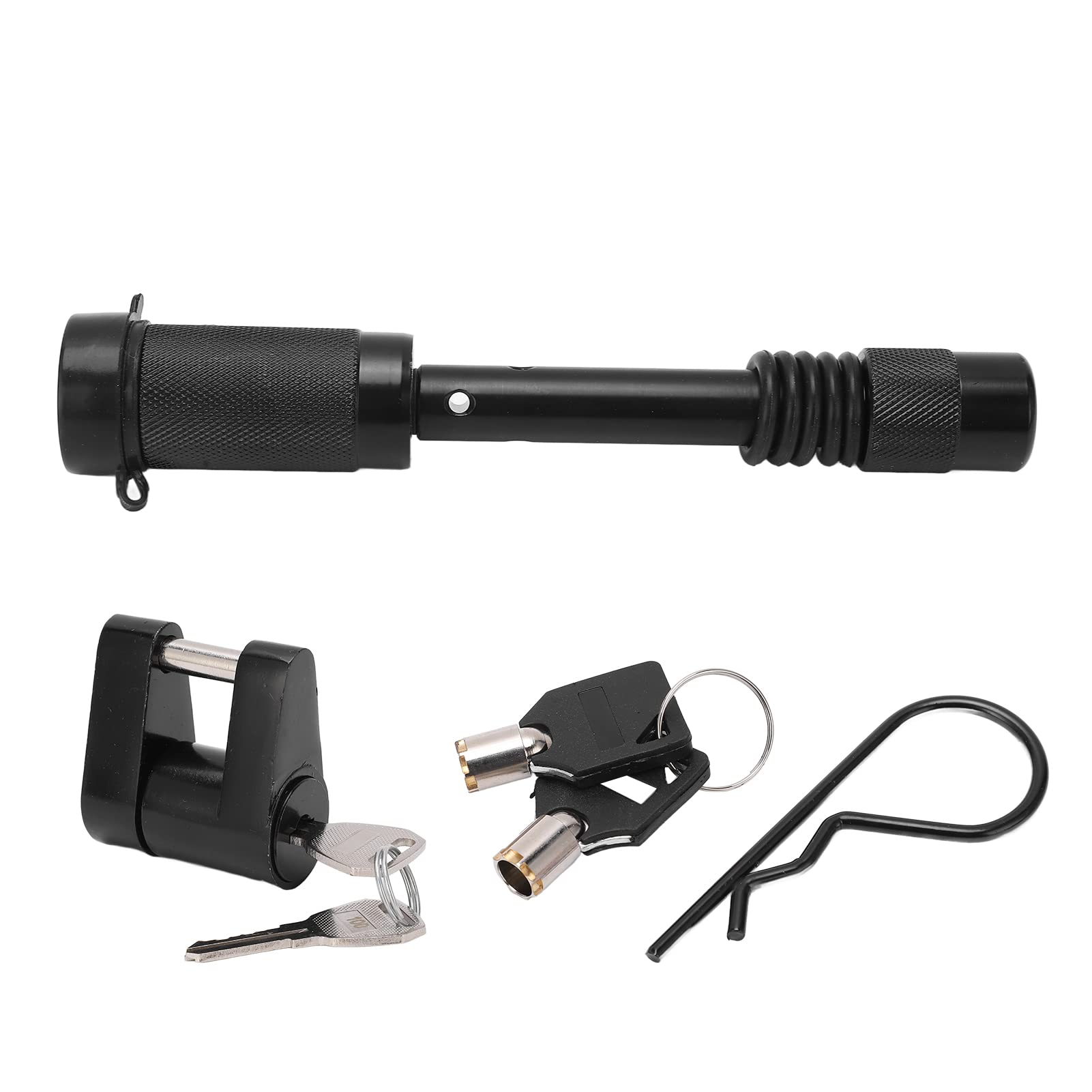 High Strength Zinc Alloy Hitch Pin Lock - 58in Antitheft Trailer Hitch Lock with 14in Coupler Lock for Trucks & RVs - Secure Your Vehicle at Camping, Parking & Towing Scenarios