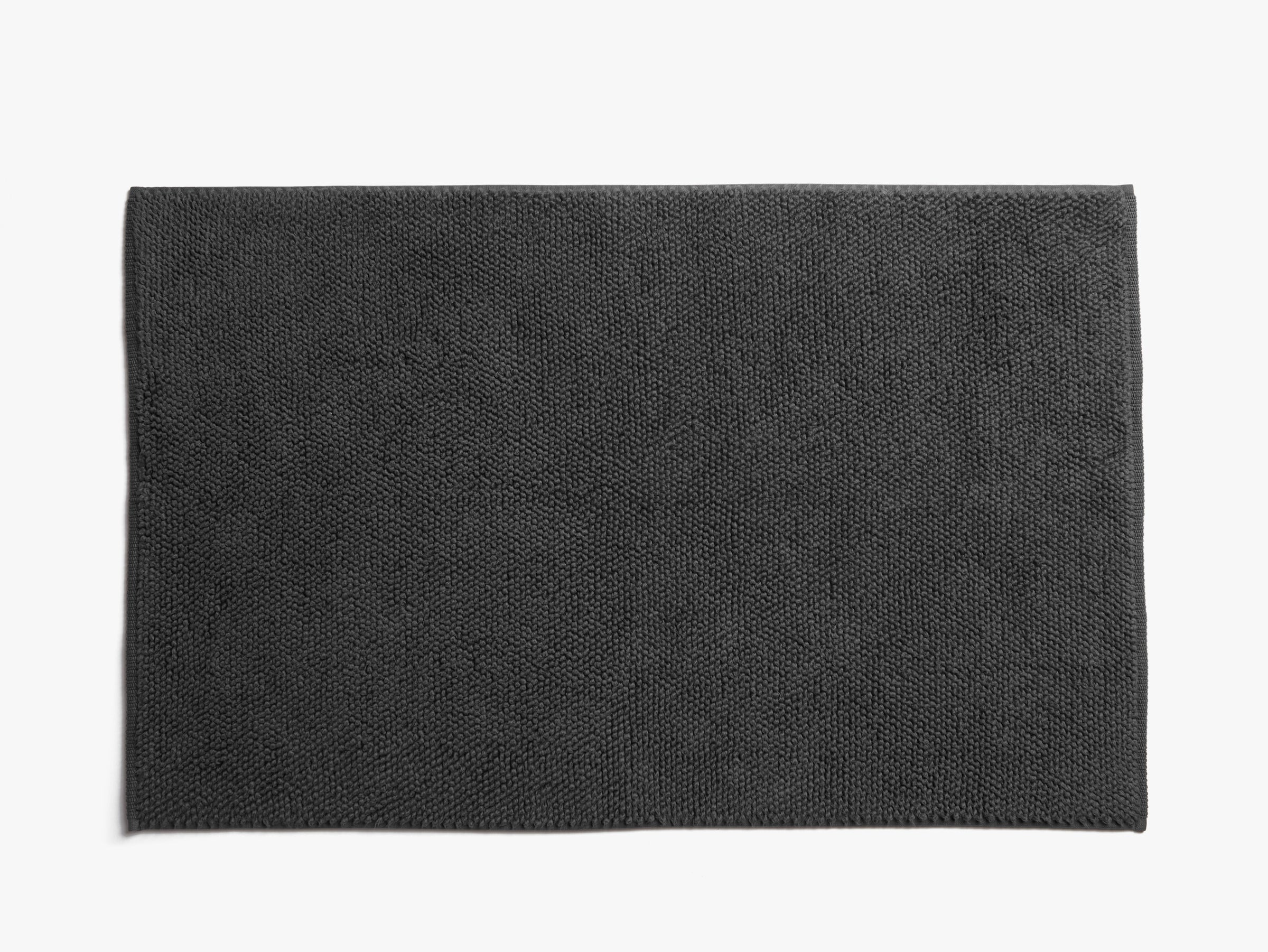 Premium Non-Slip Loop Bath Rug - Soft Absorbent Coal Black Bathroom Mat for Shower & Tub - Perfect for Bathroom, Spa, and Home Decor
