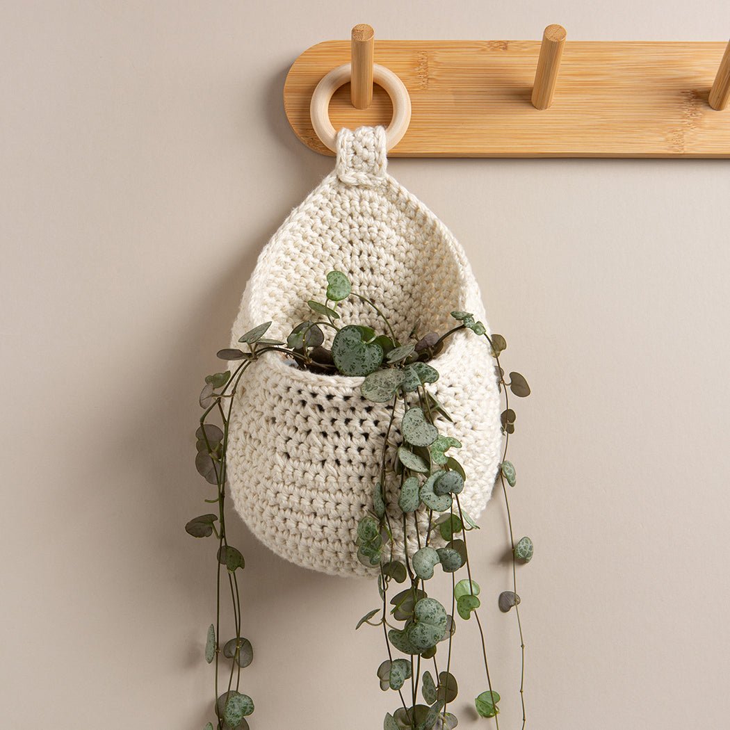DIY Oval Plant Hanger Crochet Kit - Macrame Wall Hanging Planter for Indoor Plants - Perfect for Home Decor, Boho Style Living Room & Bedroom