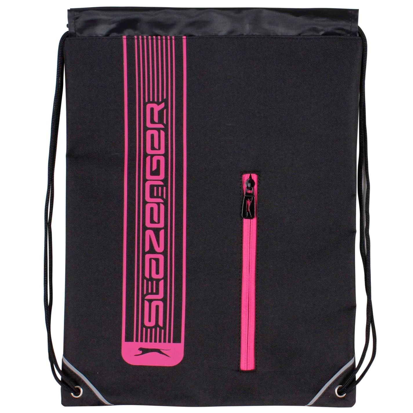 Slazenger Drawstring Gym Bag for Workout & Fitness Training - Lightweight Sports Sack with Adjustable Straps - Perfect for Gym, Running, Travel & School (Pink)