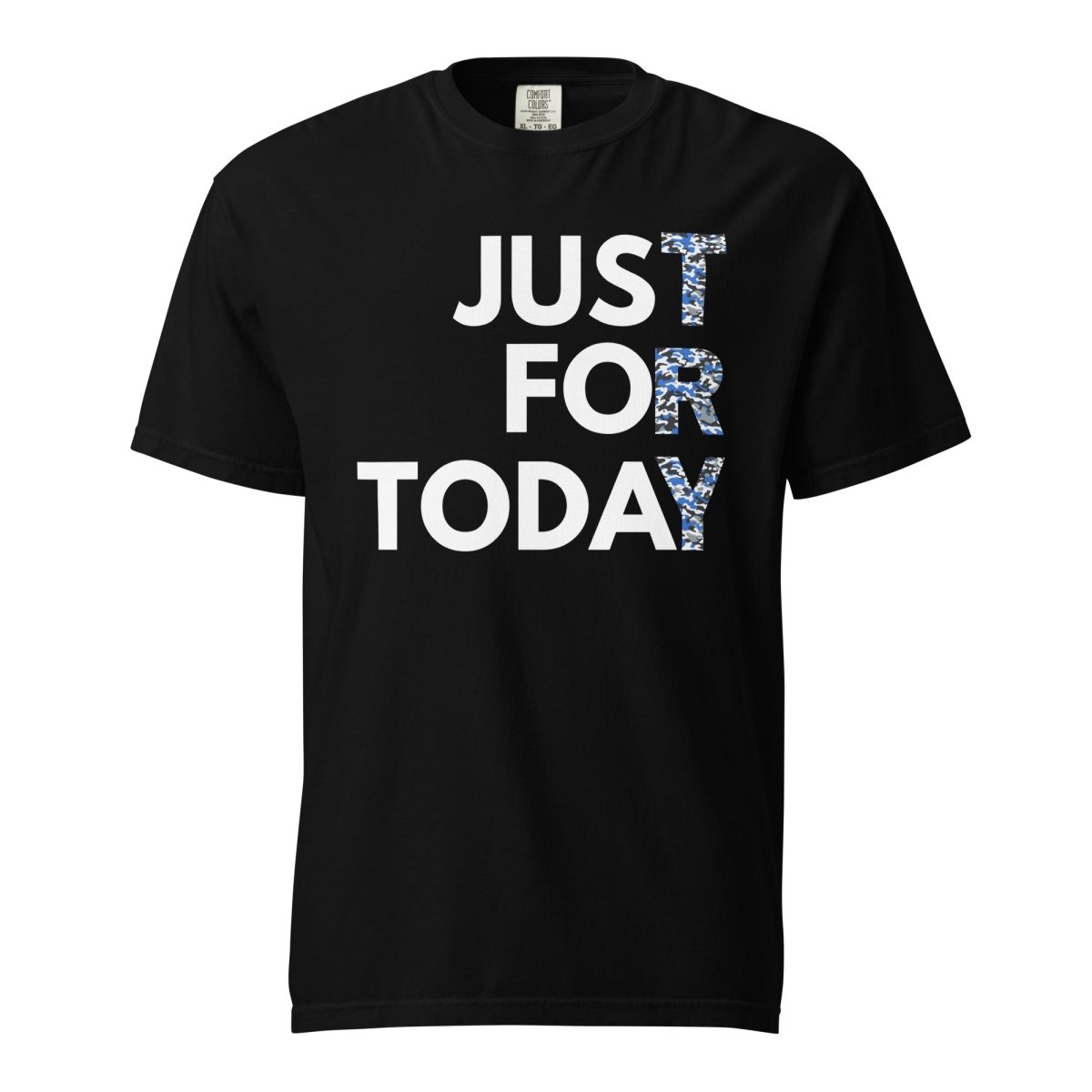Just For Today Camouflage Unisex Heavyweight Cotton T-Shirt | Casual Streetwear for Men & Women | Perfect for Outdoor Activities, Gym & Everyday Wear