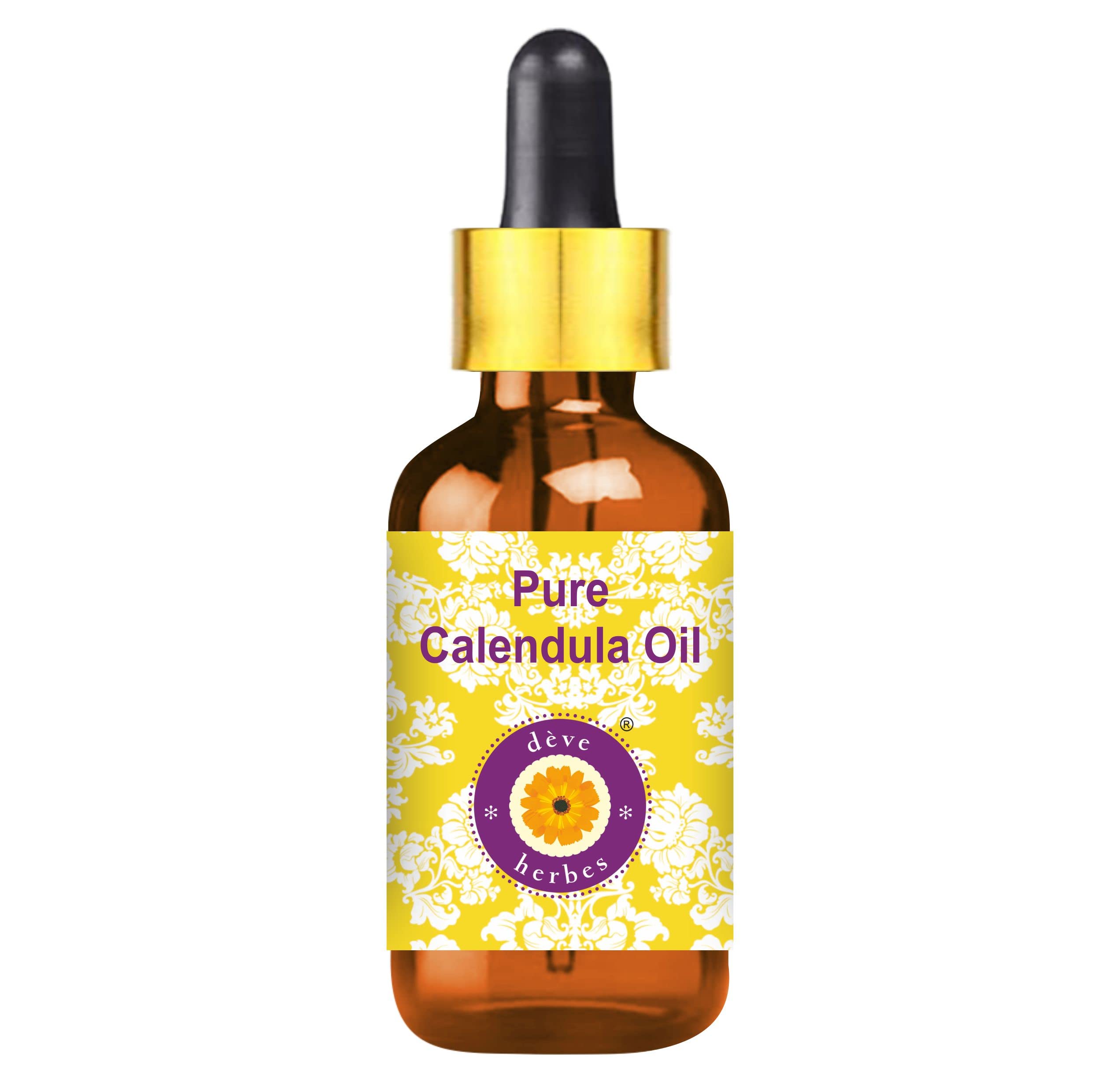 Pure Calendula Oil (Calendula Officinalis) 15ml - Natural Therapeutic Grade with Glass Dropper for Skin Care, Aromatherapy & Massage