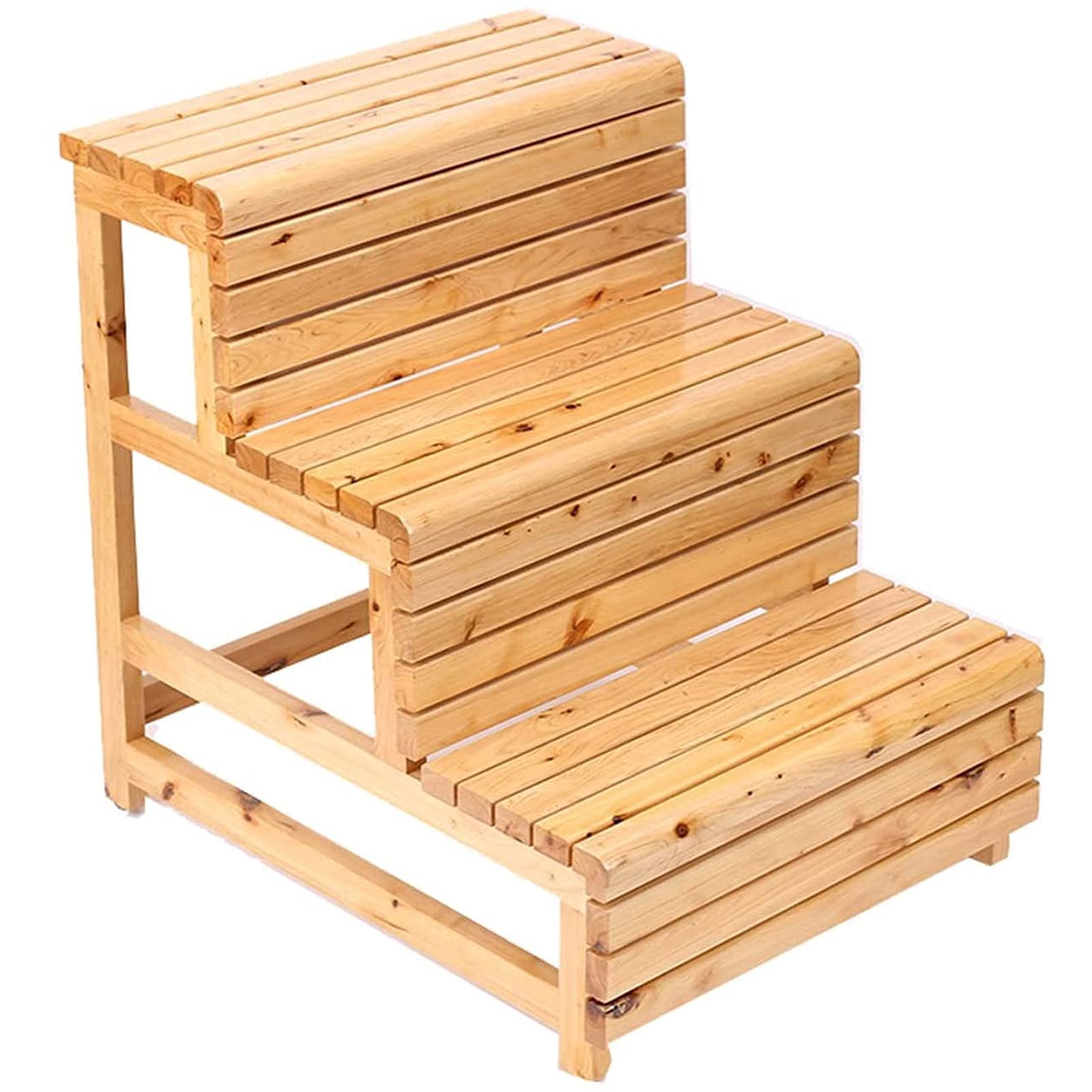 NADAENMF Heavy Duty Wooden Step Stool for Adults & Seniors - 150kg Weight Capacity - Tall Bed Closet Ladder for Indoor/Outdoor Use - Perfect for Bedroom, Closet, Kitchen and Garden Access