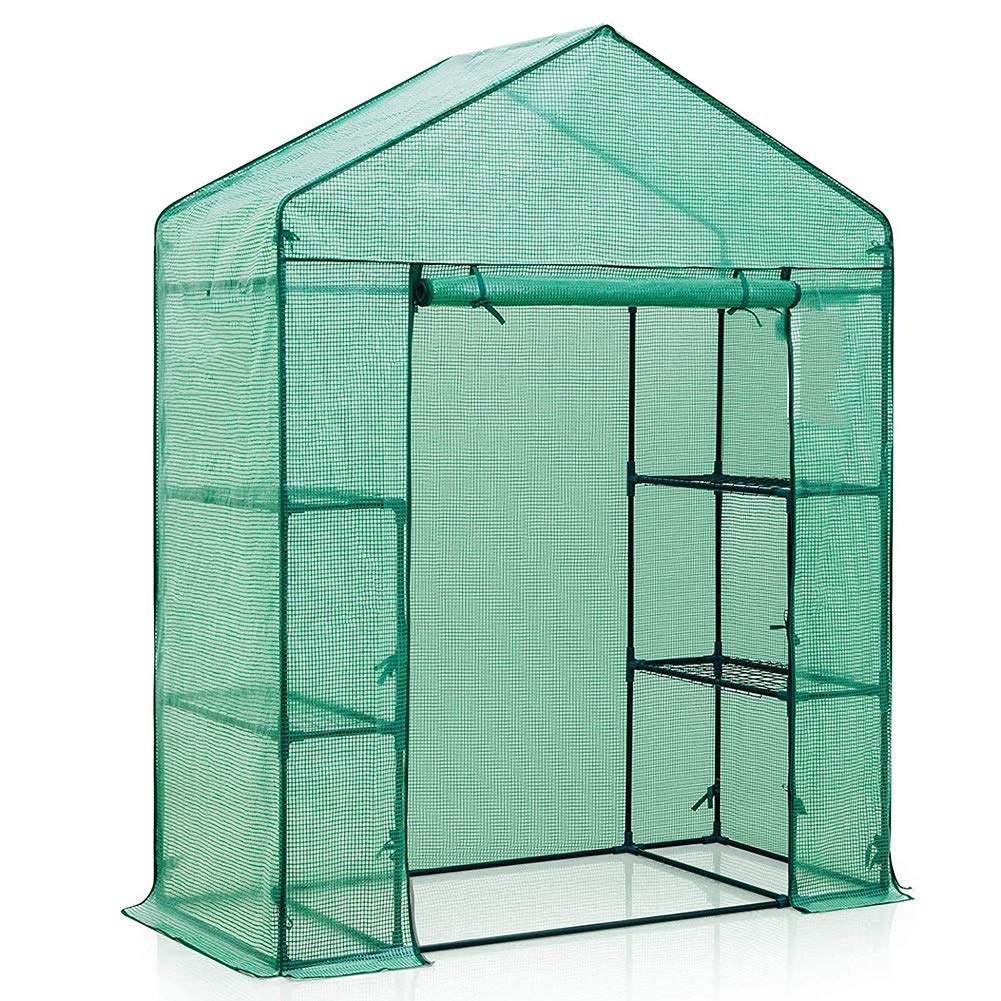 6-Tier Mini Walk-In Greenhouse for Indoor & Outdoor Plants - Portable Garden Greenhouse with Roll-Up Zipper Door for Patio, Backyard, Balcony | Perfect for Seed Starting, Plant Protection & Year-Round Gardening