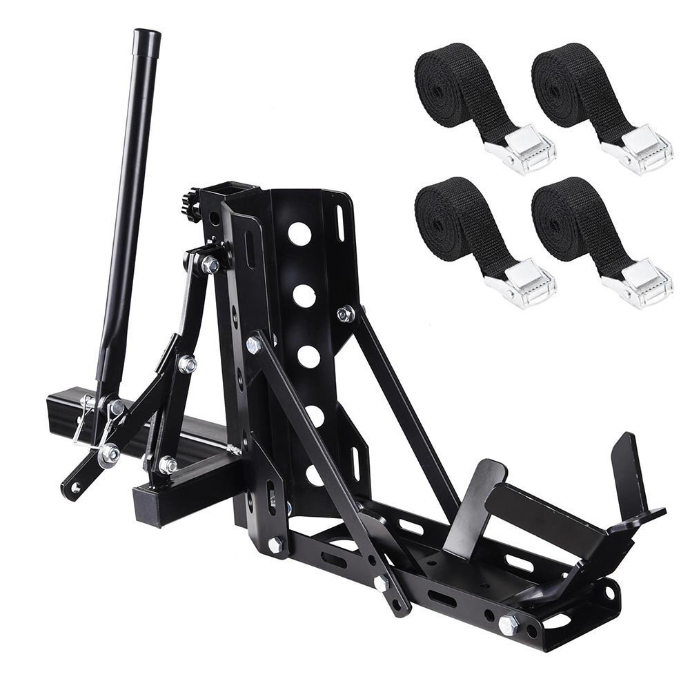 CHIMAERA Adjustable Height Motorcycle Scooter Hauler Trailer - 800 lb Capacity Tow Receiver Hitch Mount Rack for Easy Transport | Perfect for Road Trips, Camping & Off-Road Adventures