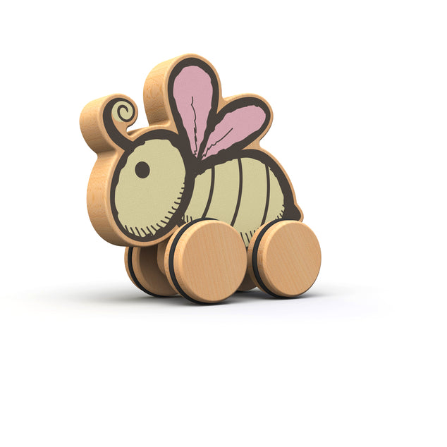 Begin Again Push Around Garden Bee - Wooden Push Toy for Toddlers & Kids - Outdoor Play & Learning Activity - Perfect for Backyard, Park, and Playroom Fun