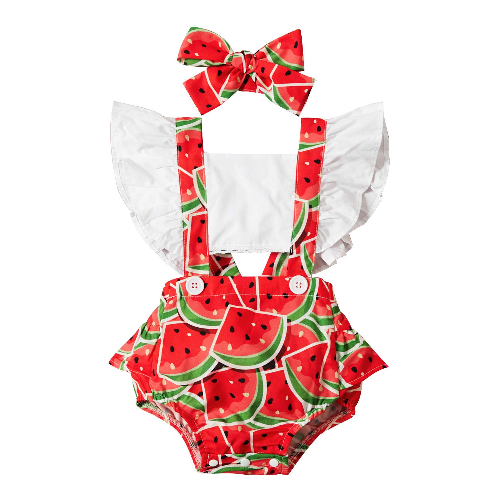 Newborn Infant Baby Girls Ruched Ruffles Cute Romper Bodysuit - Soft Gender Neutral Baby Clothes for Boys & Girls - Perfect for Casual Wear, Photo Shoots & Playtime