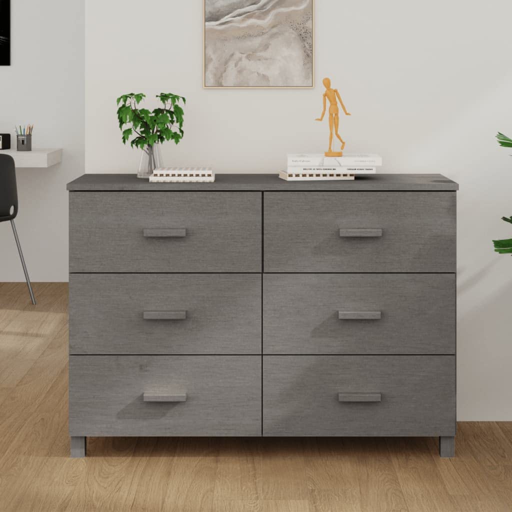 DiMorture 6-Drawer Wood Dresser Storage Cabinet - Sturdy Light Gray Wooden Organizer for Bedroom, Kitchen & Hallway | Perfect for Clothes, Linens & Home Decor Storage