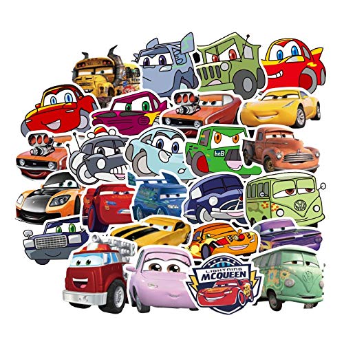 50 Pcs Lightning McQueen Cartoon Stickers - Waterproof Decals for Cars, Laptops, Luggage, Skateboards, Hydro Flasks & More | Cute Kids Stickers for Teens & Girls - Perfect for DIY Crafts, Water Bottles, Windows & Phone Decorations