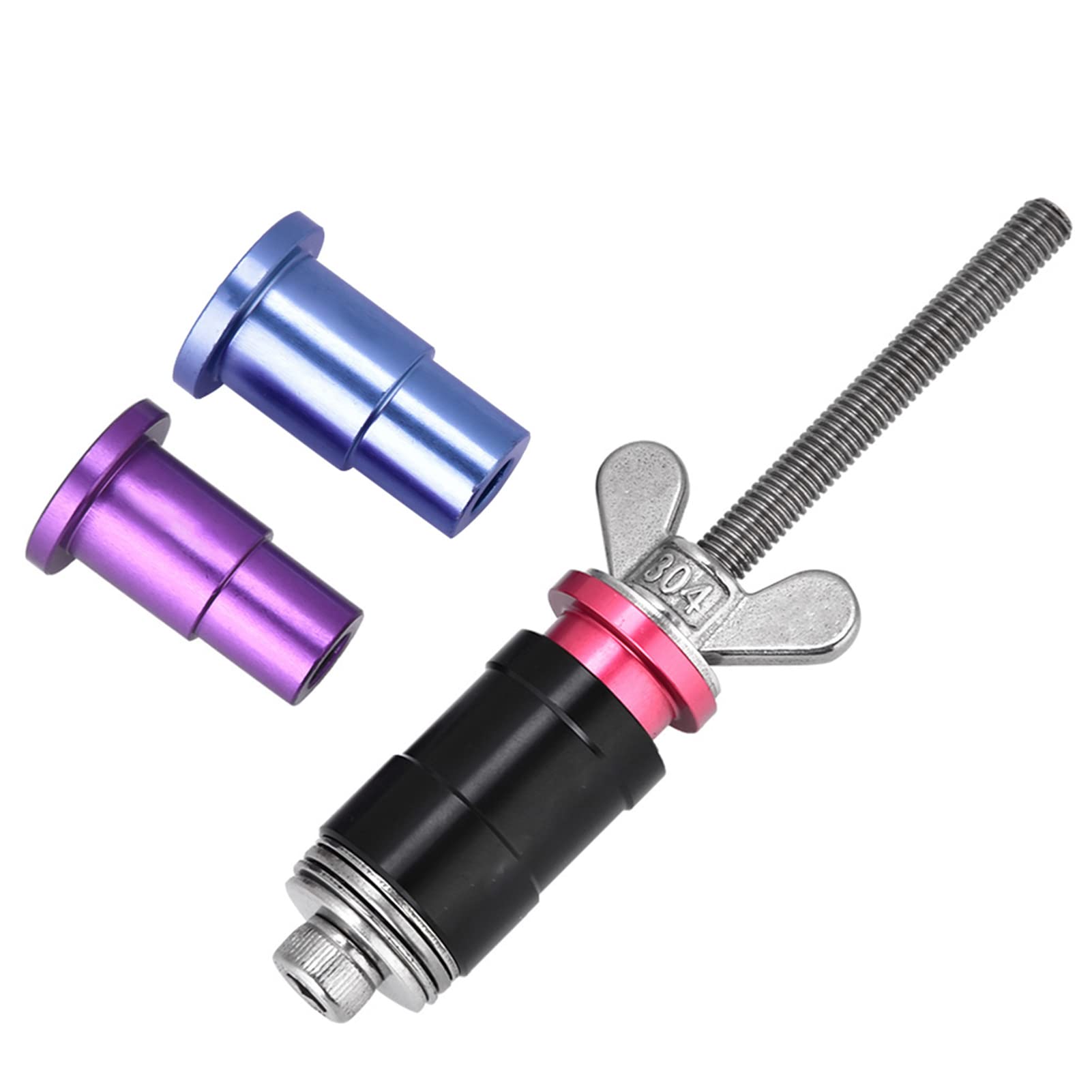 RockShox Rear Shock Bushing Removal and Installation Tool Kit - Aluminum Alloy & Stainless Steel Bushing Press Tool with Adapters for Fox, X-Fusion, CCDB, DU Shocks - Perfect for MTB Suspension Maintenance and Bike Repair