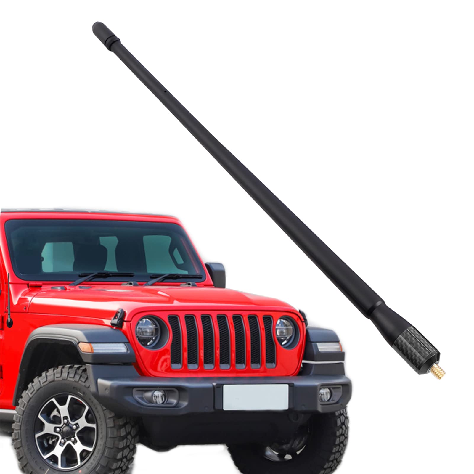 Ford F150 (2009-2022) & Jeep Wrangler (2007-2022) 13 Inch Short Radio Antenna Replacement - Compatible with JK JKU JL JLU Rubicon Sahara Models - Perfect for Off-Roading & Daily Driving