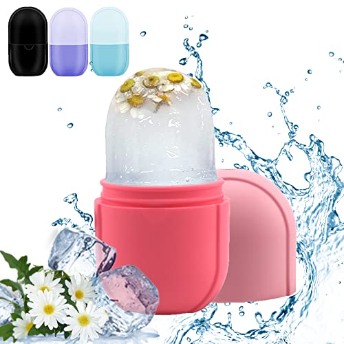 Reusable Silicone Ice Face Roller for Facial & Eye Treatment - Skin Toning, De-Puffing, Acne Reduction & Hydration (Pink) | Perfect for Morning Routine, Spa Days & Post-Workout Skin Care