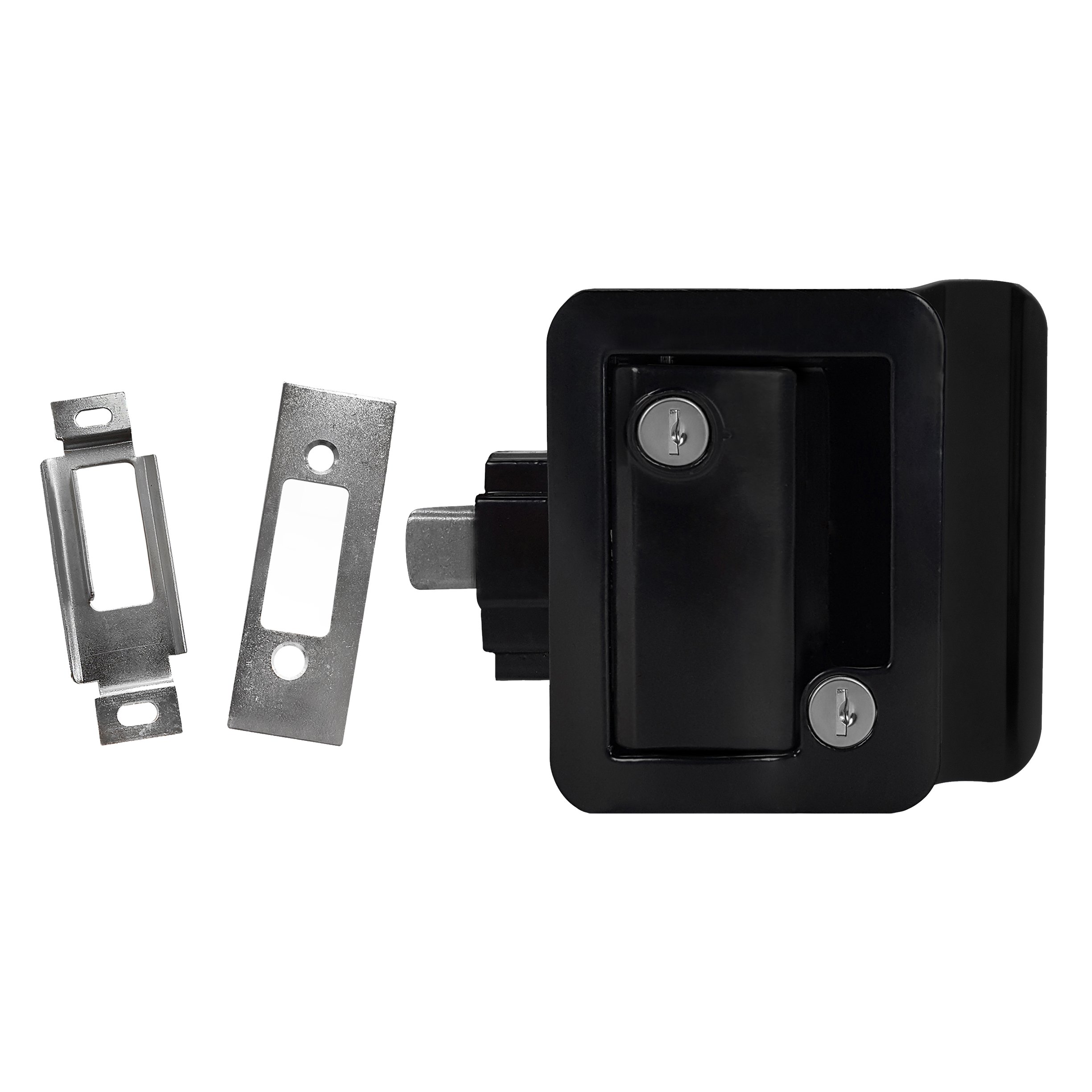 RecPro Black RV Camper Trailer Motorhome Door Lock Latch Handle with Deadbolt - Secure Entry for Travel Trailers, 5th Wheels & Motorhomes | Durable Outdoor Use for Camping & Road Trips