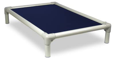 Kuranda Elevated Outdoor Dog Bed - Durable Almond PVC Frame & Cordura Nylon Fabric - Waterproof Pet Bed for Patio, Deck, or Backyard Use
