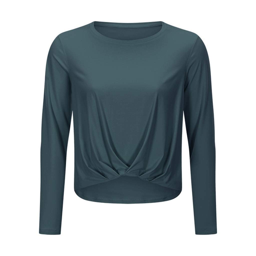 WPYYI Women's Long Sleeve Yoga Shirt - Quick Dry Breathable Workout Top for Yoga, Running, Gym & Fitness - Medium Black - Perfect for Yoga Classes, Jogging & Active Lifestyle