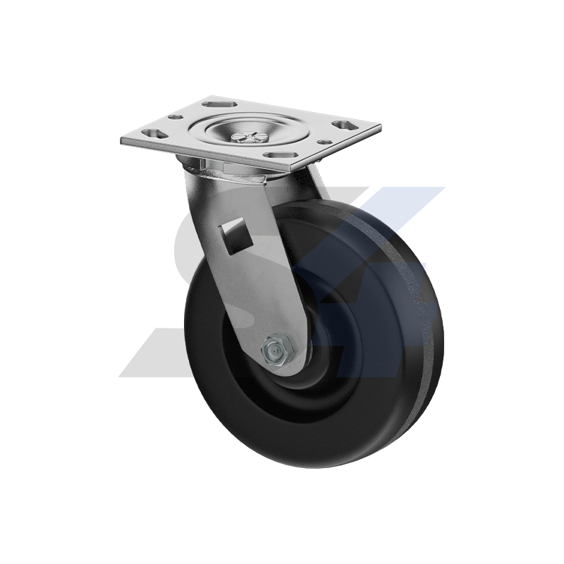 6 x 2 Inch Zinc Swivel Caster Wheels with Top Plate Mount - Heavy Duty Casters for Furniture, Carts, and Industrial Equipment - C009.006