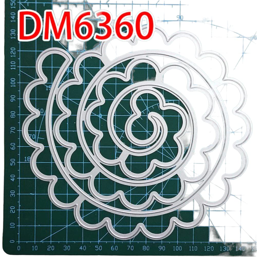 Farming Glitter Large Spiral Flower Metal Cutting Die for Scrapbooking, Card Making & DIY Crafts - Perfect for Photo Albums, Embossed Decorations & Handmade Greeting Cards