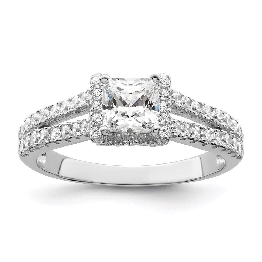 925 Sterling Silver Cubic Zirconia Ring for Women - Elegant Brilliant Embers Wedding Engagement Promise Fine Jewelry Gift for Her - Perfect for Anniversaries, Valentine's Day & Special Occasions