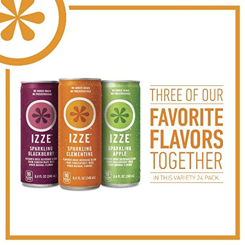 Izze Sparkling Juice Variety Pack - 48 Cans (8.4 oz Each) | Assorted Flavors | Refreshing Beverage for Parties, Picnics & Healthy Snacking