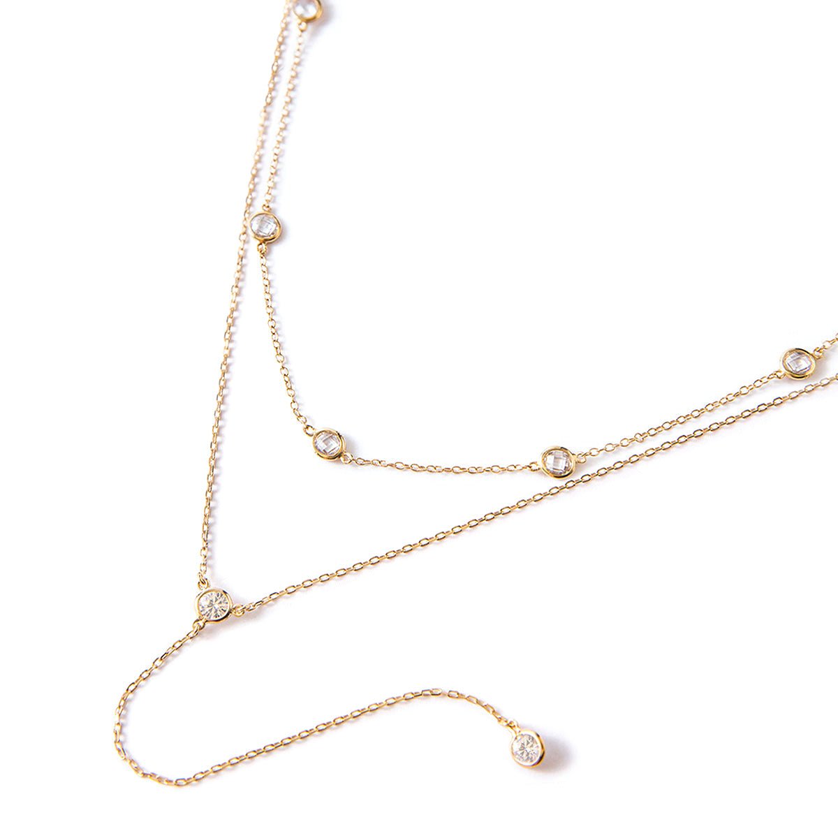Elegant Crystal Choker and Lariat Necklace Set - Perfect for Weddings, Parties & Evening Events | Dainty Layered Necklace for Women